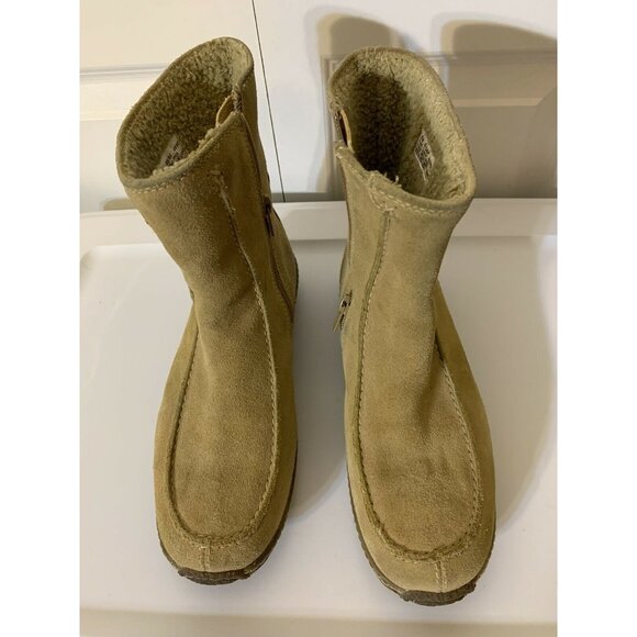 Timberland Suede Ankle Women’s Sz 7.5 Leather Boots Slip On Side Zip‎ - Picture 1 of 10